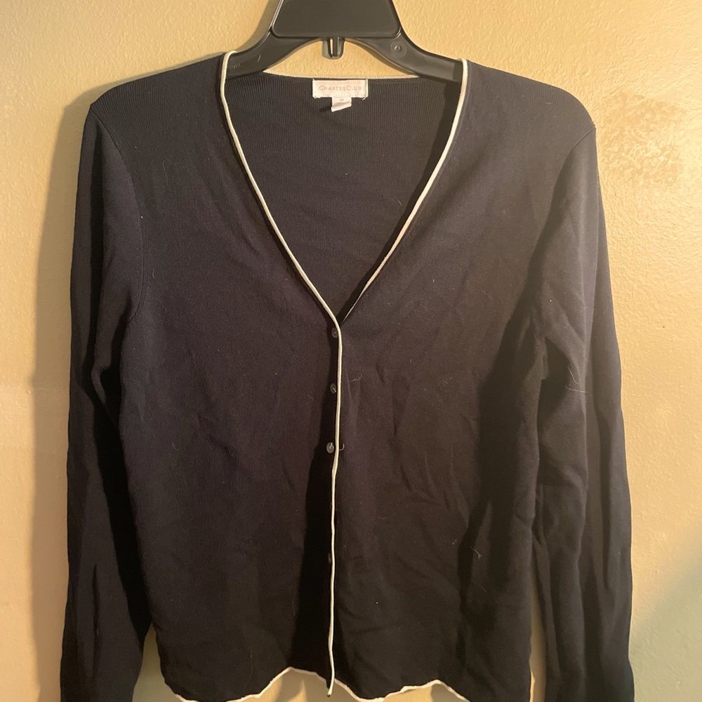 Women’s Black Charter Club Button Cardigan